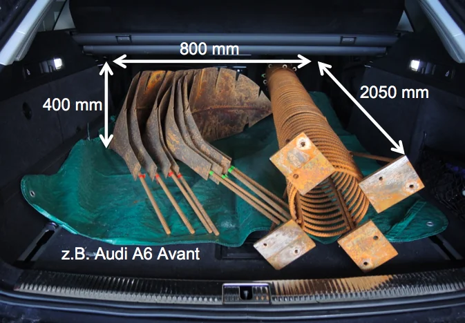 Selbstabholung: AlpenPalme passt zerlegt ins Auto